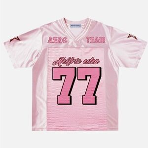 Aelfric Eden Pink Satin-Mesh '77' Football Jersey